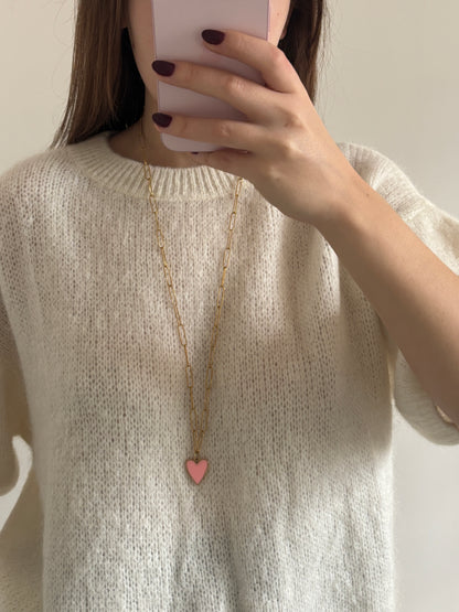pink heart necklace