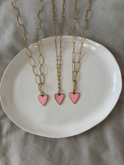 pink heart necklace