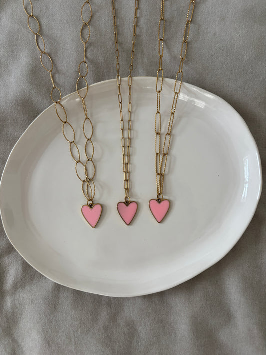 pink heart necklace
