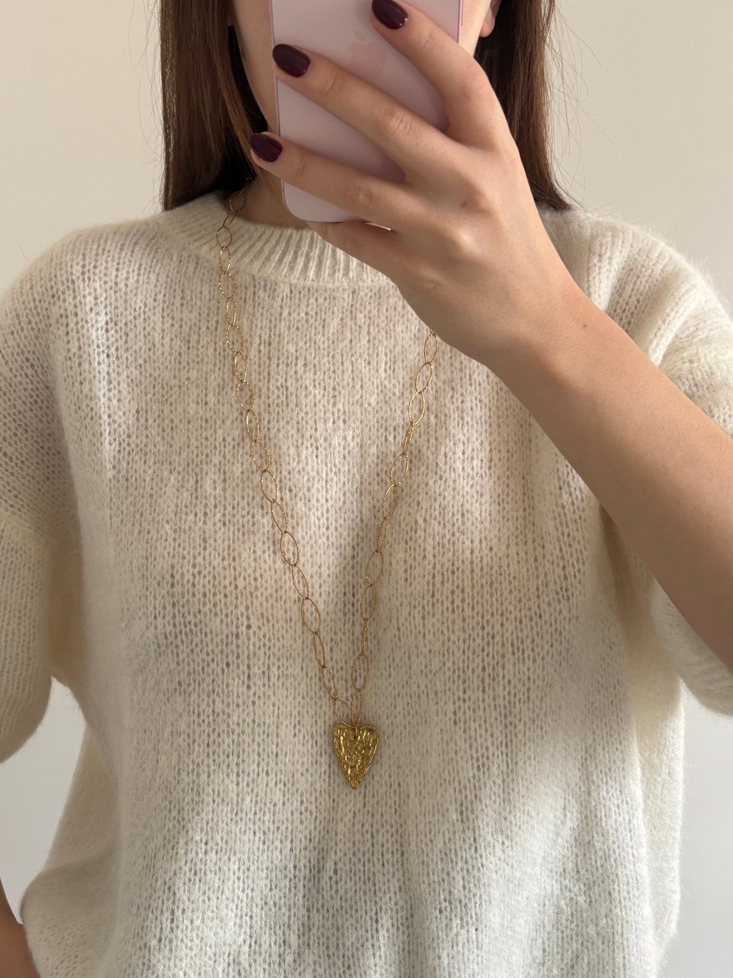 Sautoir coeur doré