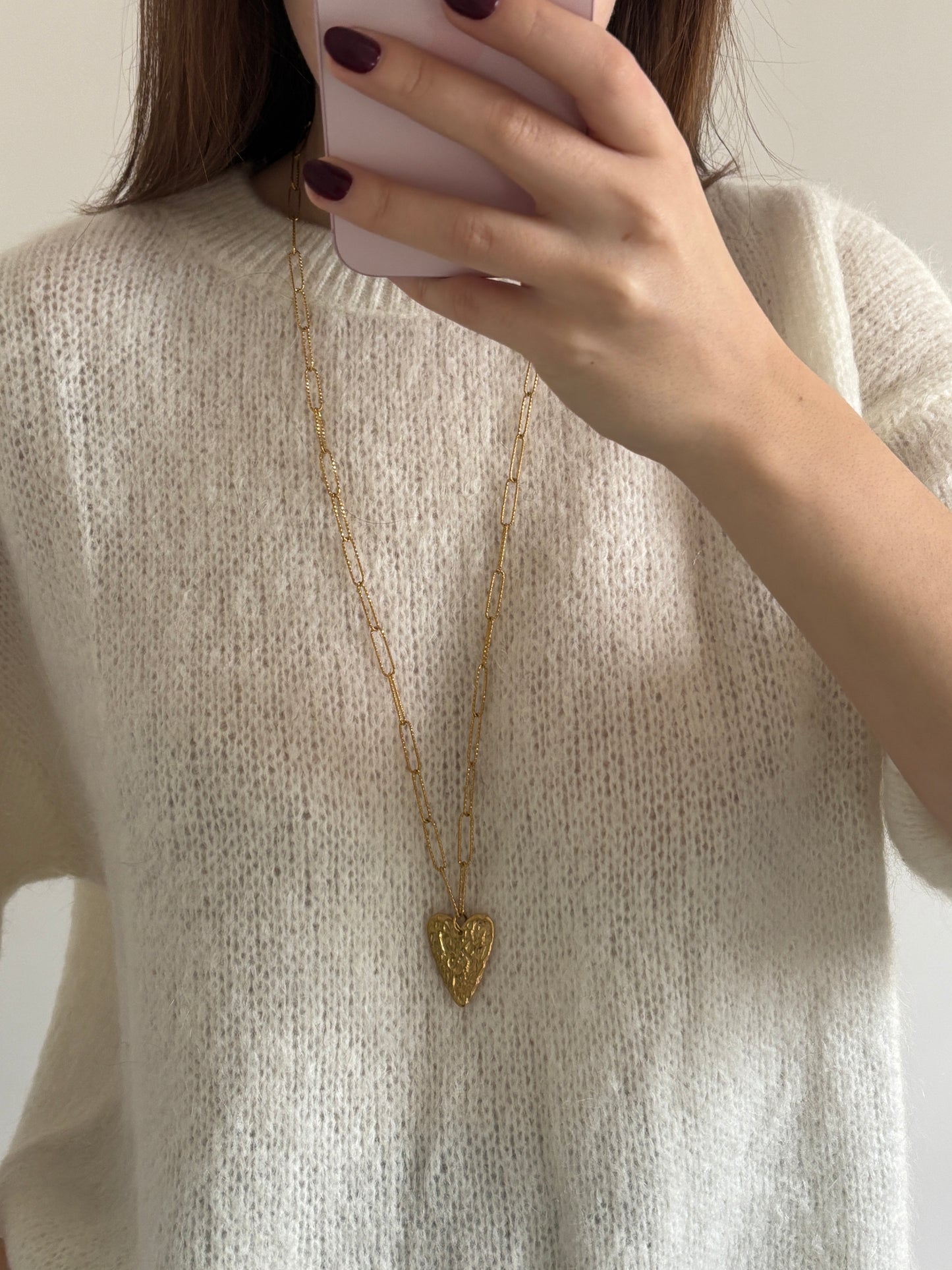 Sautoir coeur doré