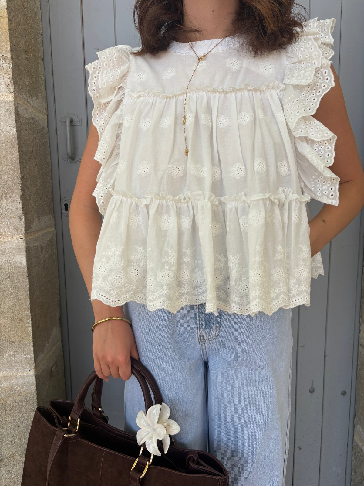 Top Julie blanc