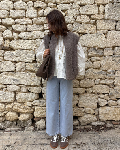 Gilet sans manches taupe