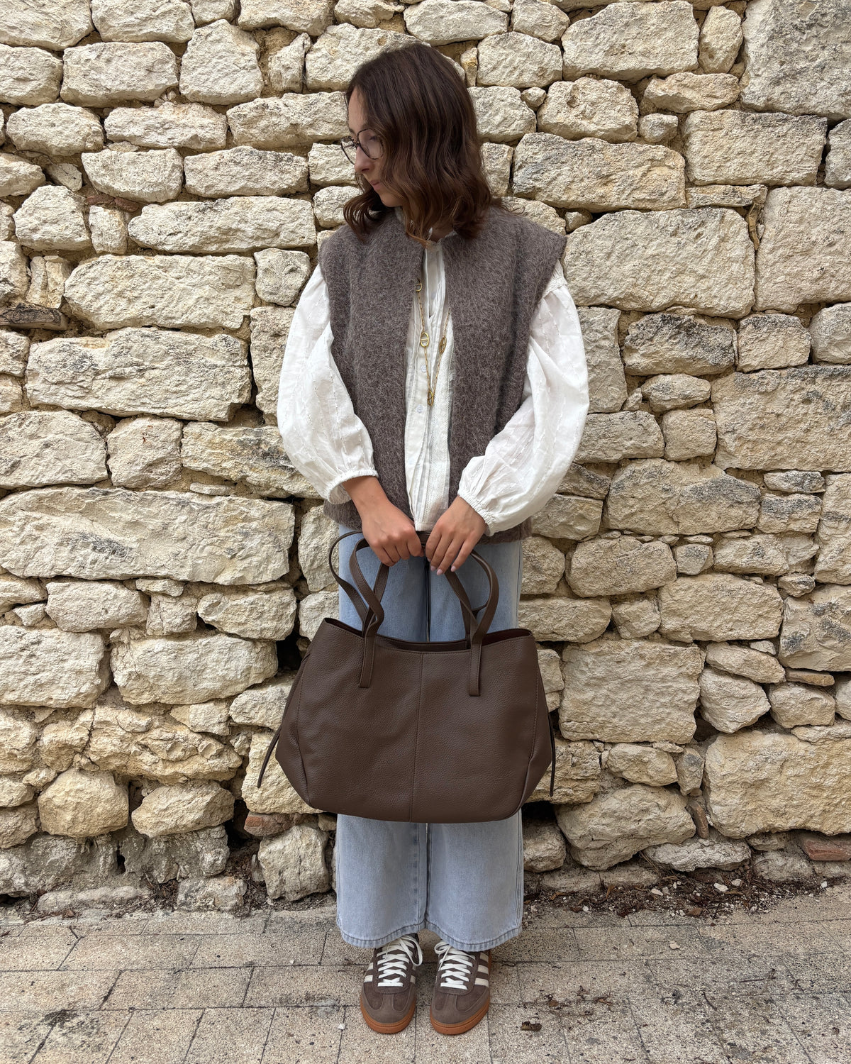 Gilet sans manches taupe
