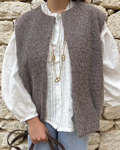 Gilet sans manches taupe