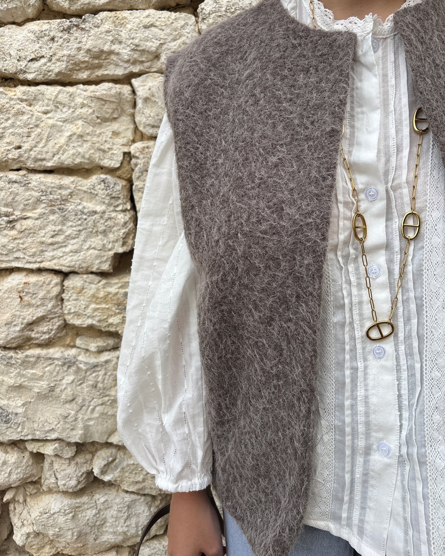 Gilet sans manches taupe
