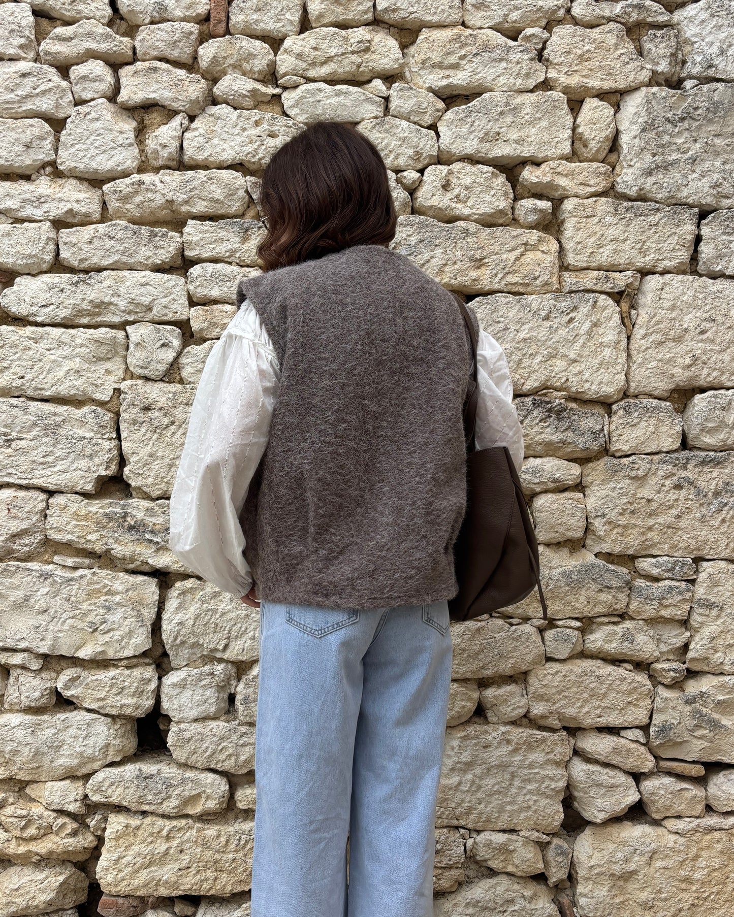Gilet sans manches taupe