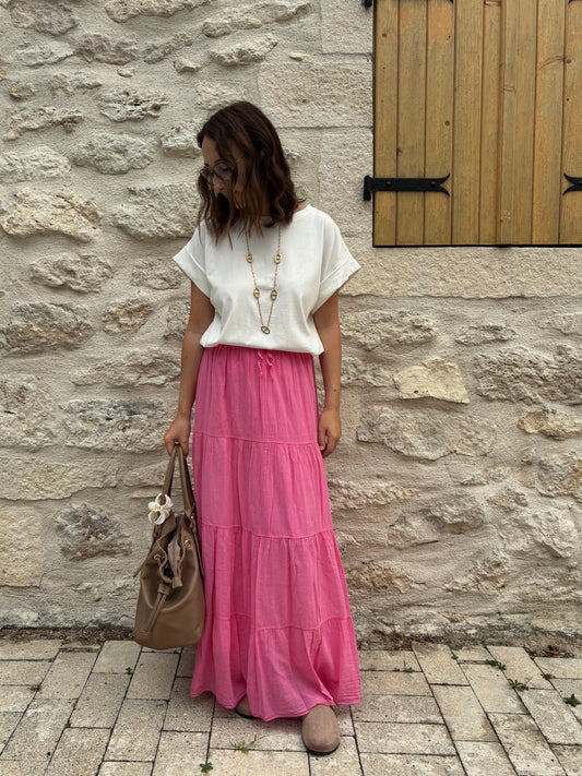Angèle pink skirt