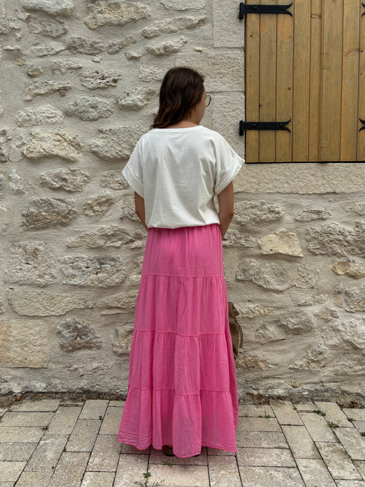 Angèle pink skirt