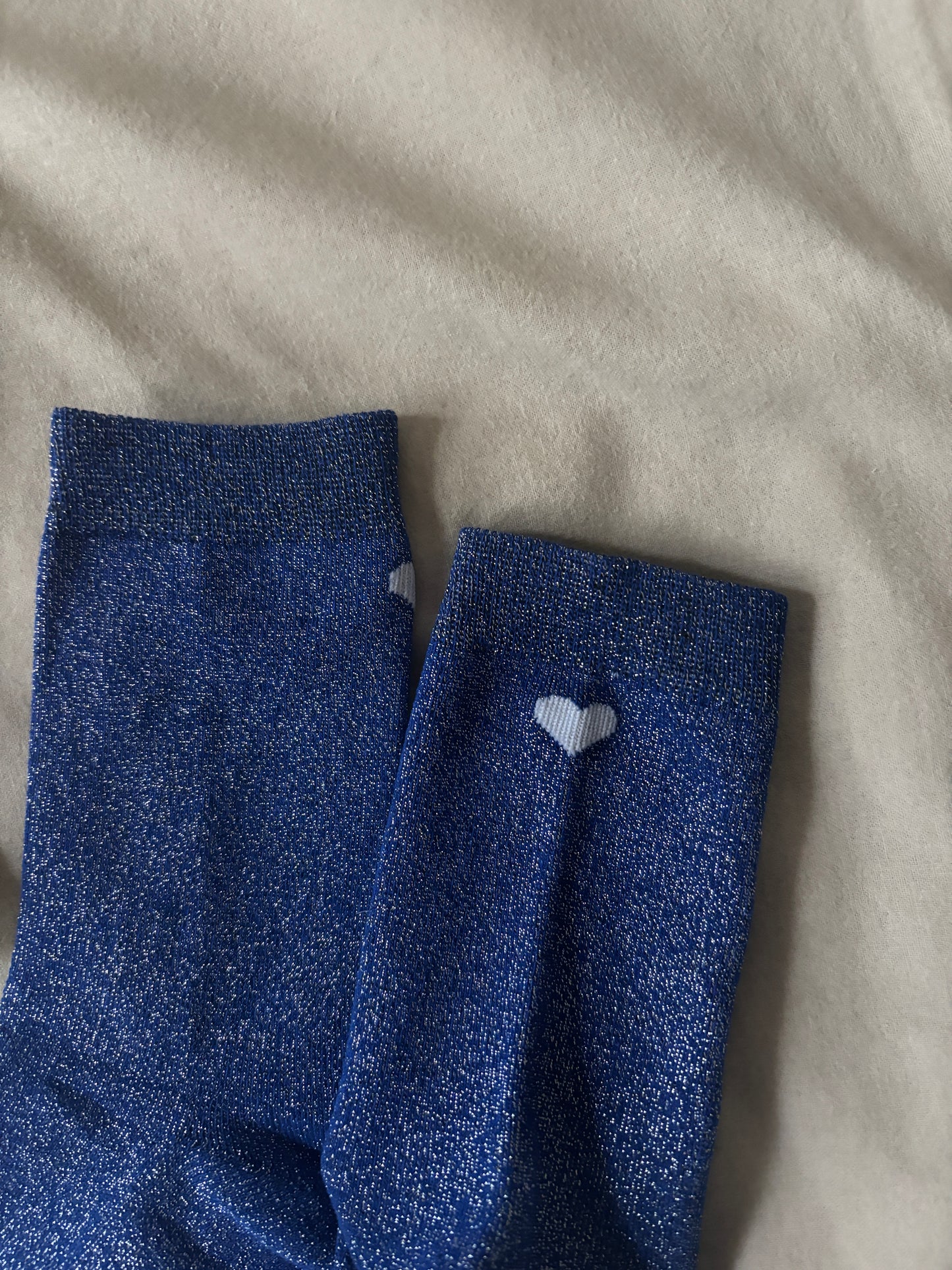 Blauwe sokkenset met hartjes