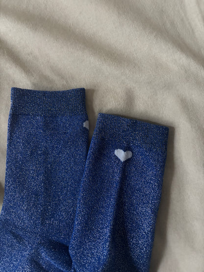 Blauwe sokkenset met hartjes