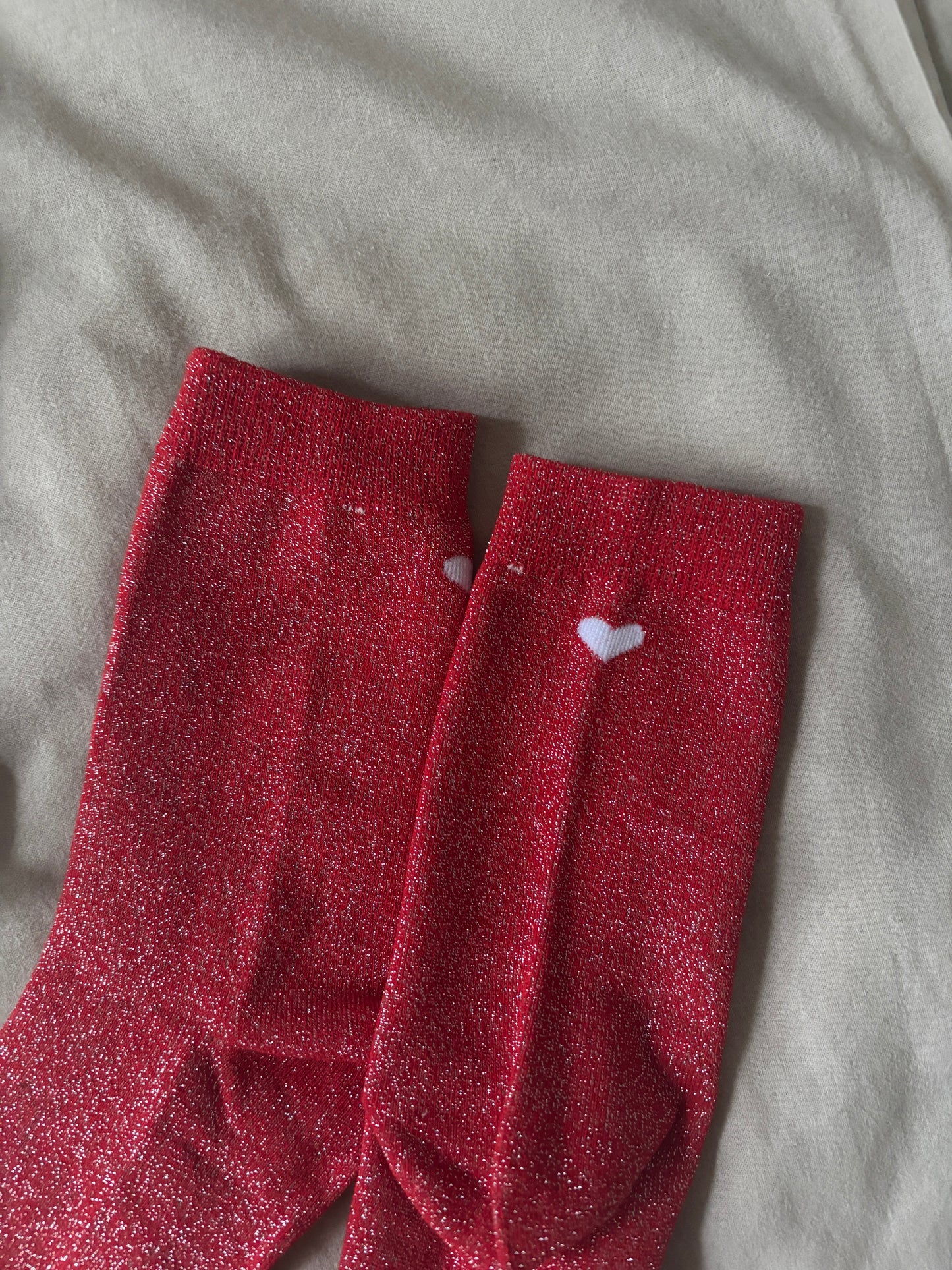 Red heart sock set