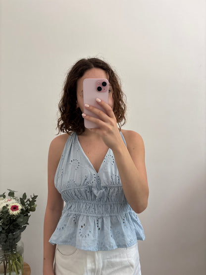 Candice top blauw