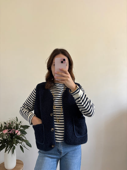 Gilet Teddy bleu marine