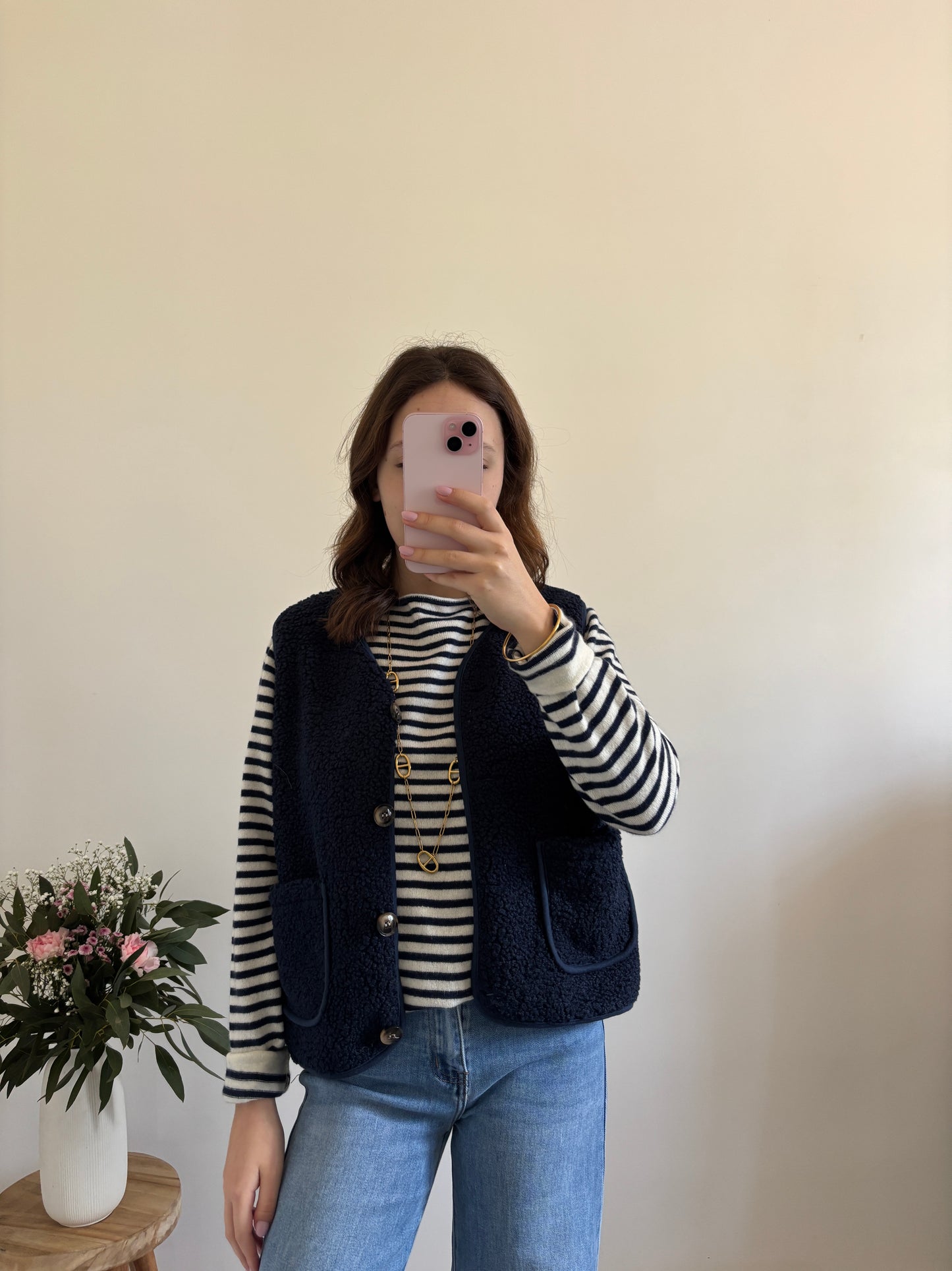 Gilet Teddy bleu marine