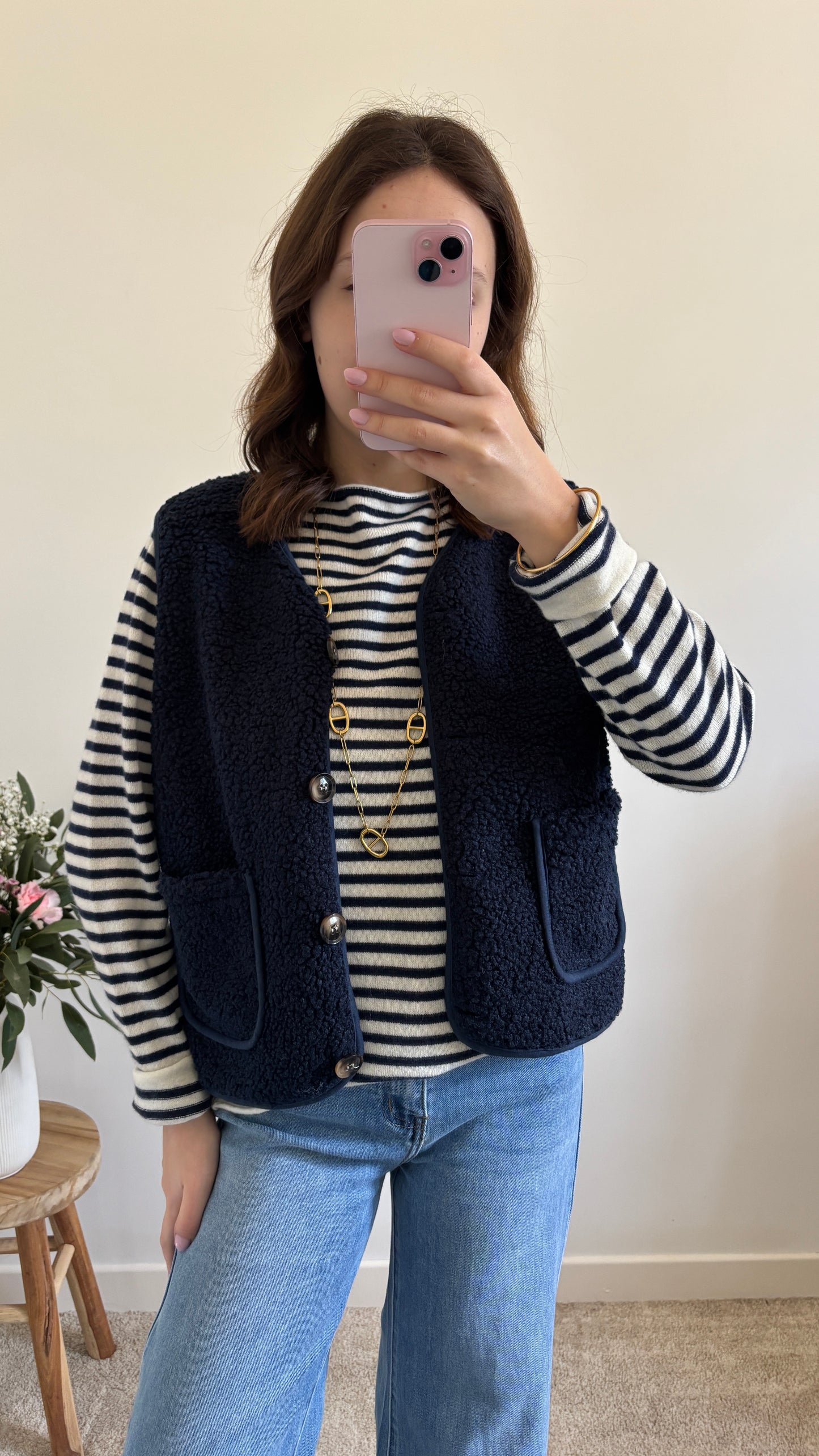 Gilet Teddy bleu marine