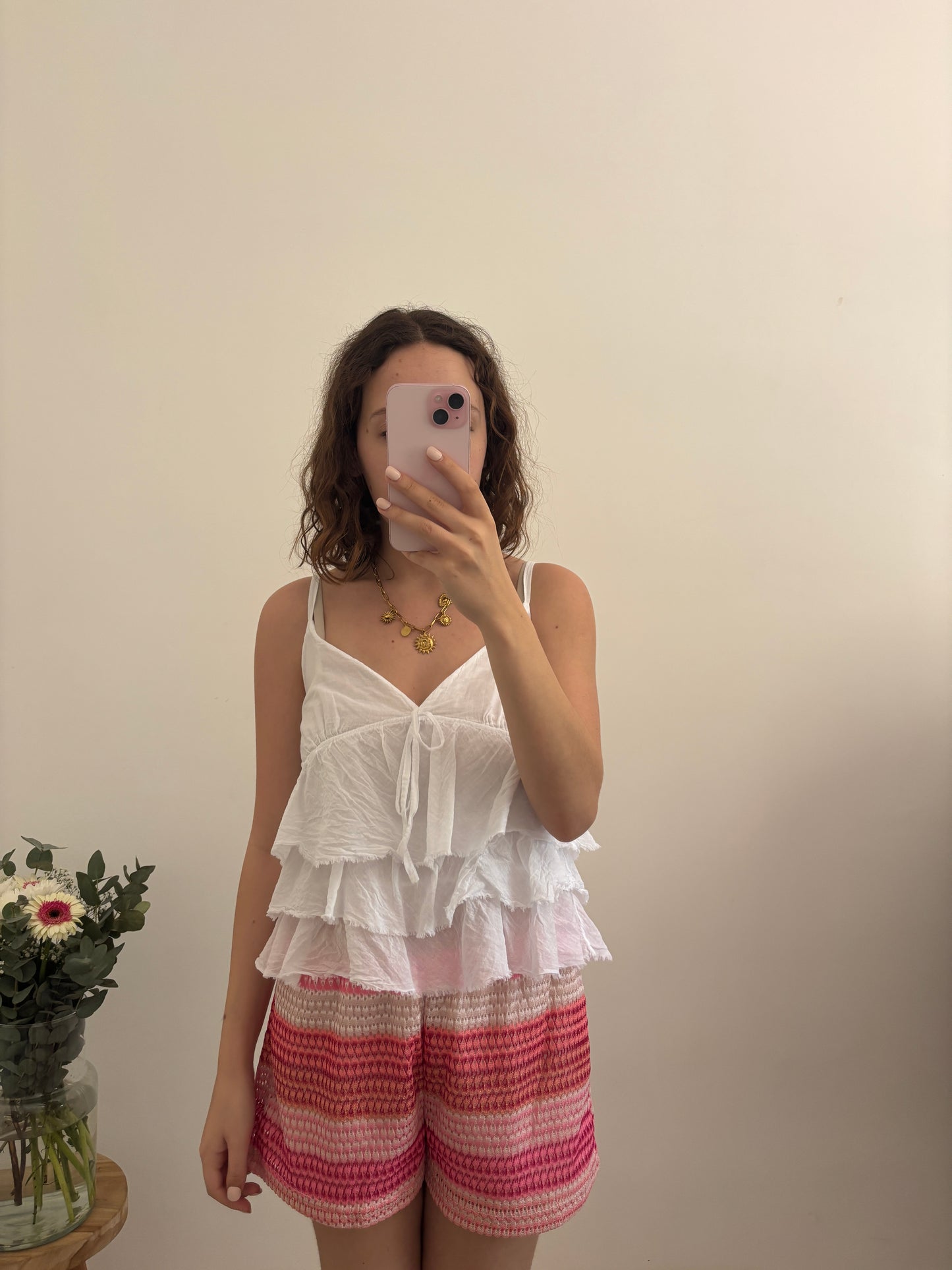 Roze gehaakte short