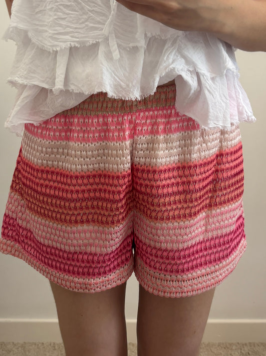 Pink crochet shorts