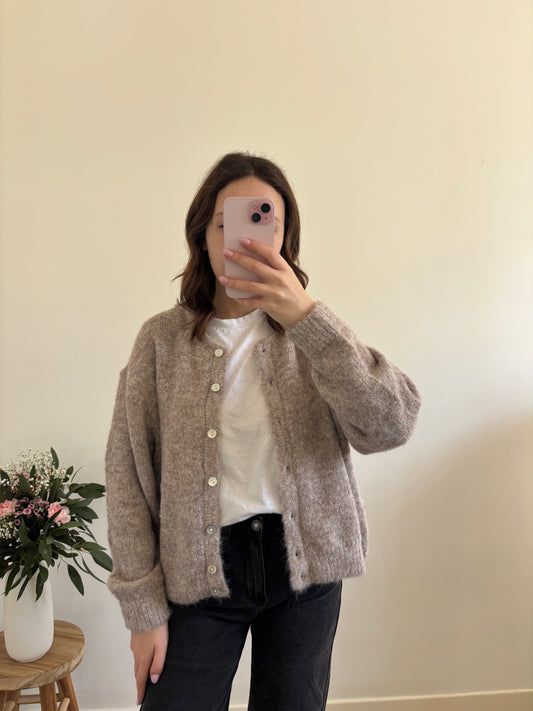 Cardigan Léa taupe