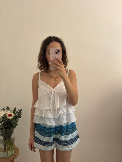 Blauwe gehaakte short