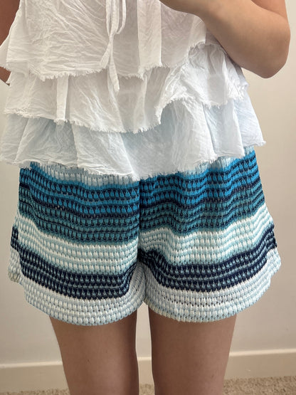 Blauwe gehaakte short