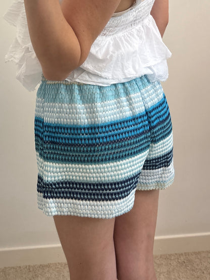 Blauwe gehaakte short