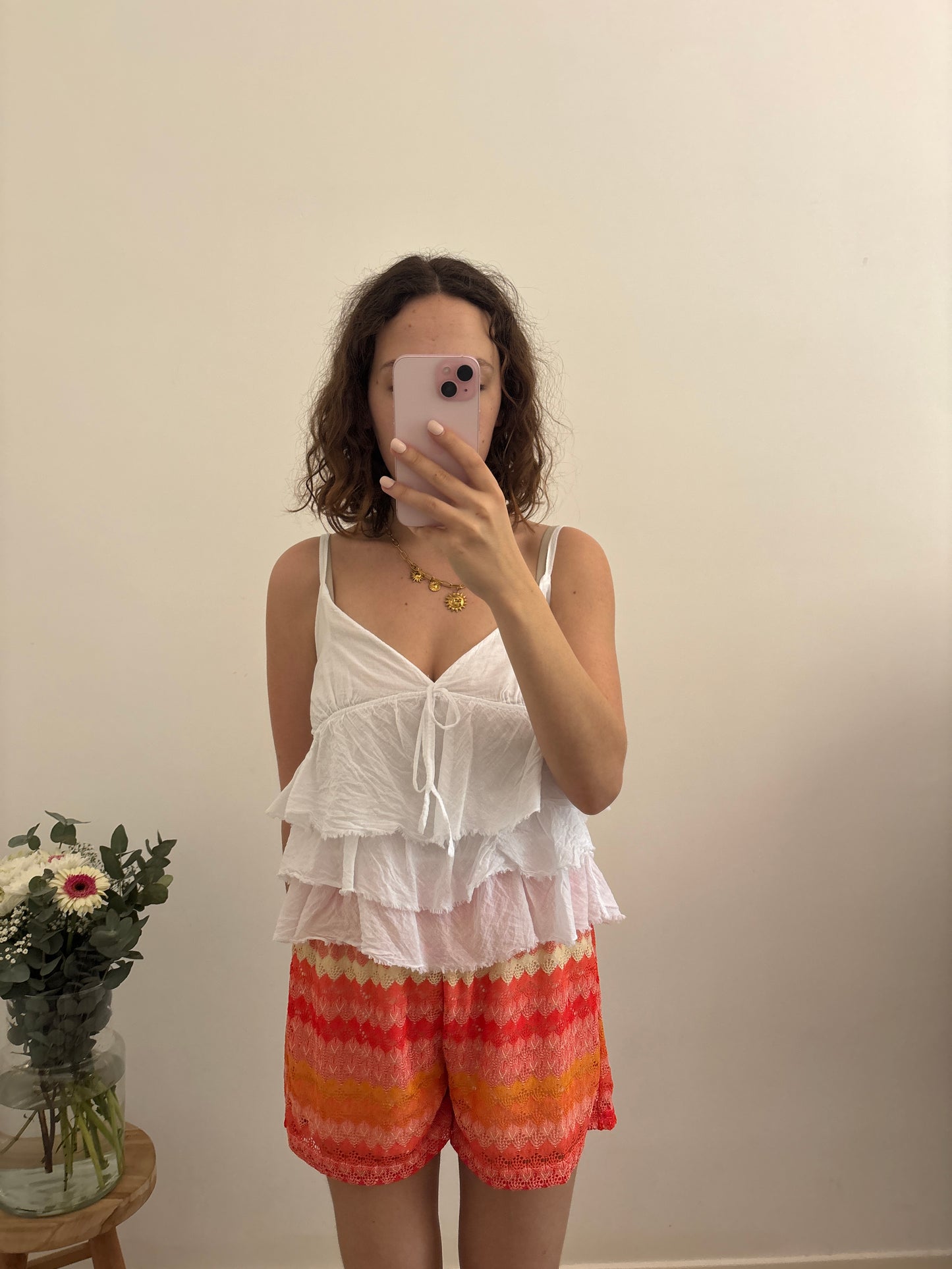 Oranje gehaakte short