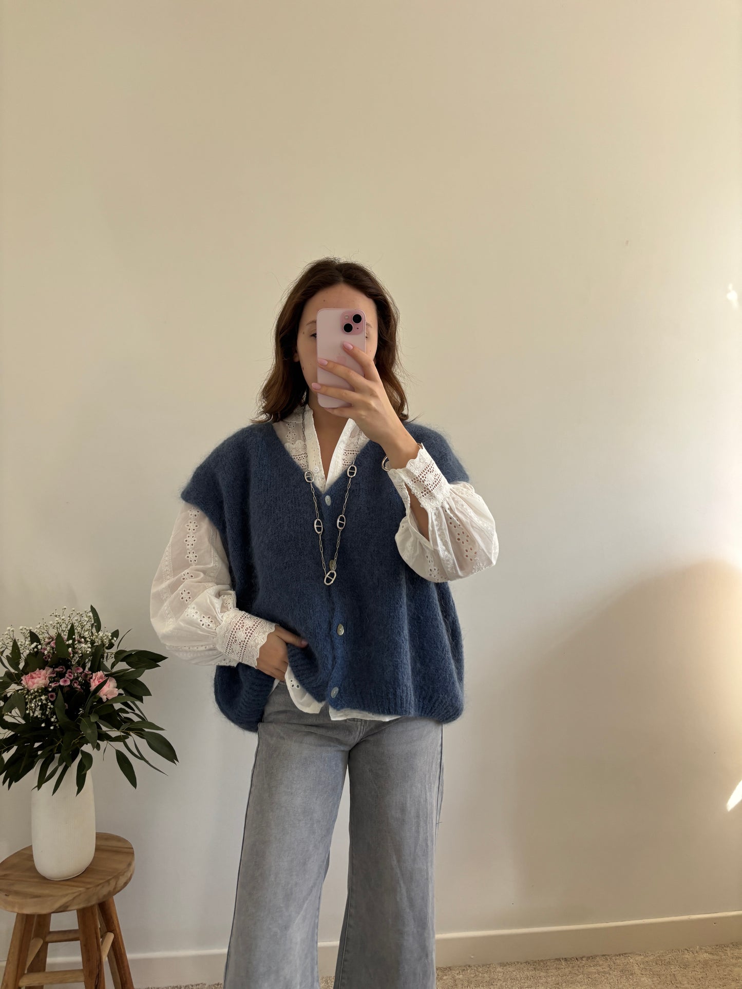 Amanda blue denim vest