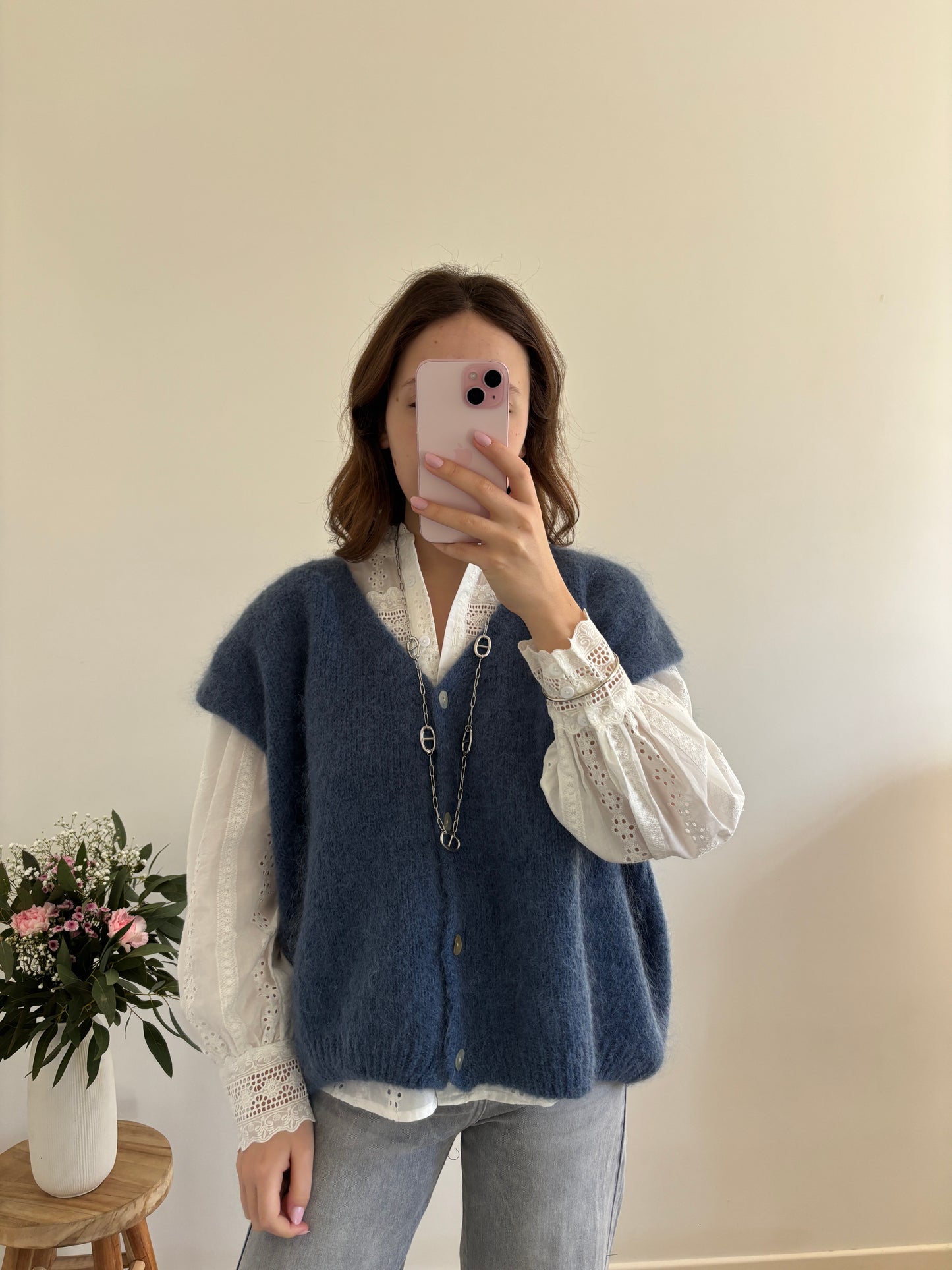 Amanda blue denim vest