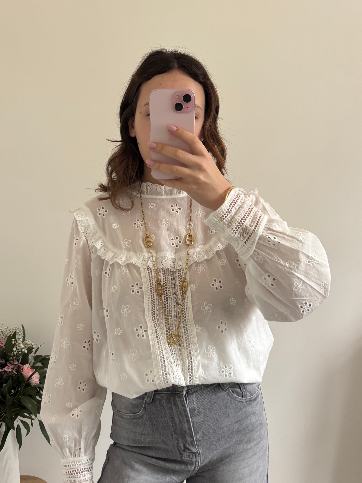 Gold marine mesh necklace