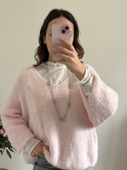 Sautoir maille marine argenté