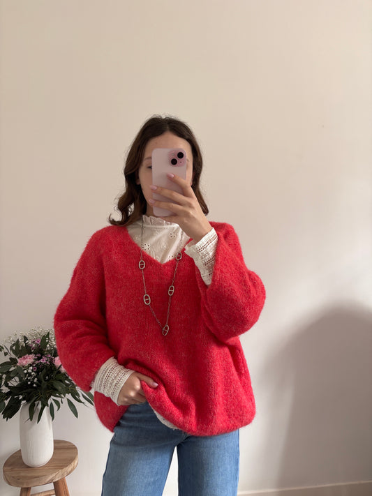 Pull Émeline rouge