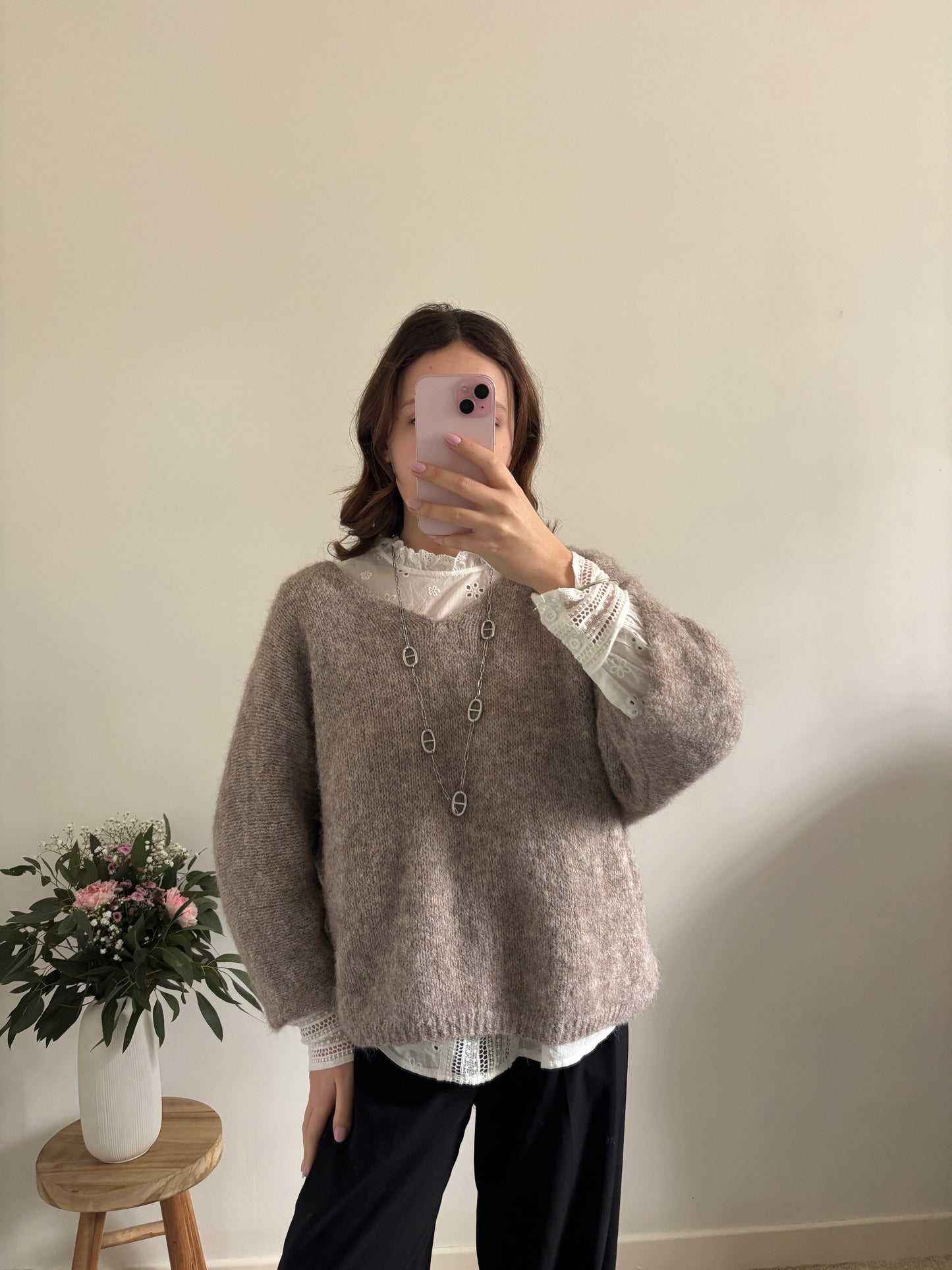 Taupe Emeline trui