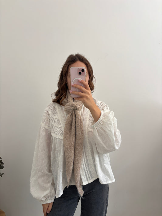 Foulard en laine taupe
