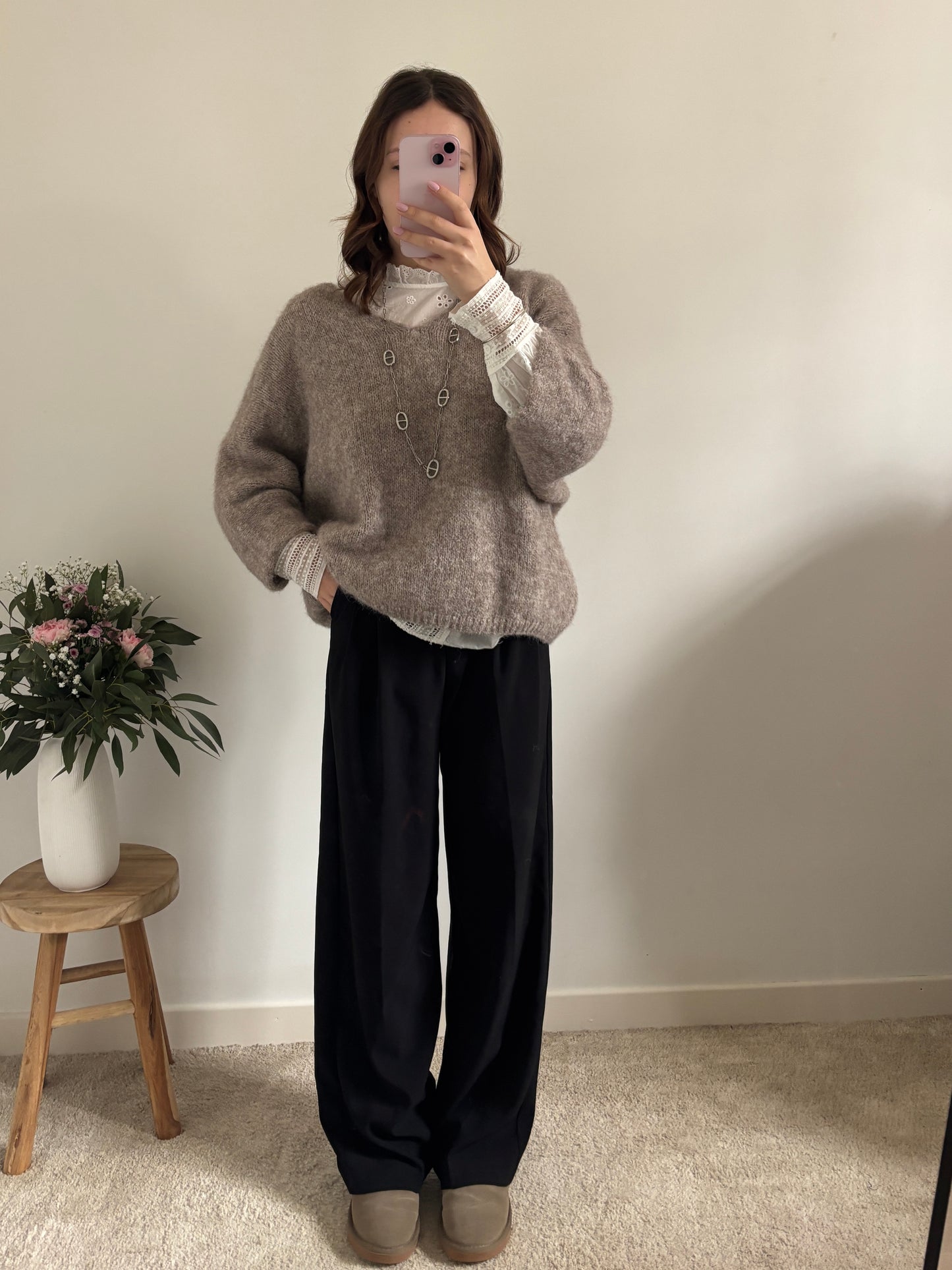 Taupe Emeline trui
