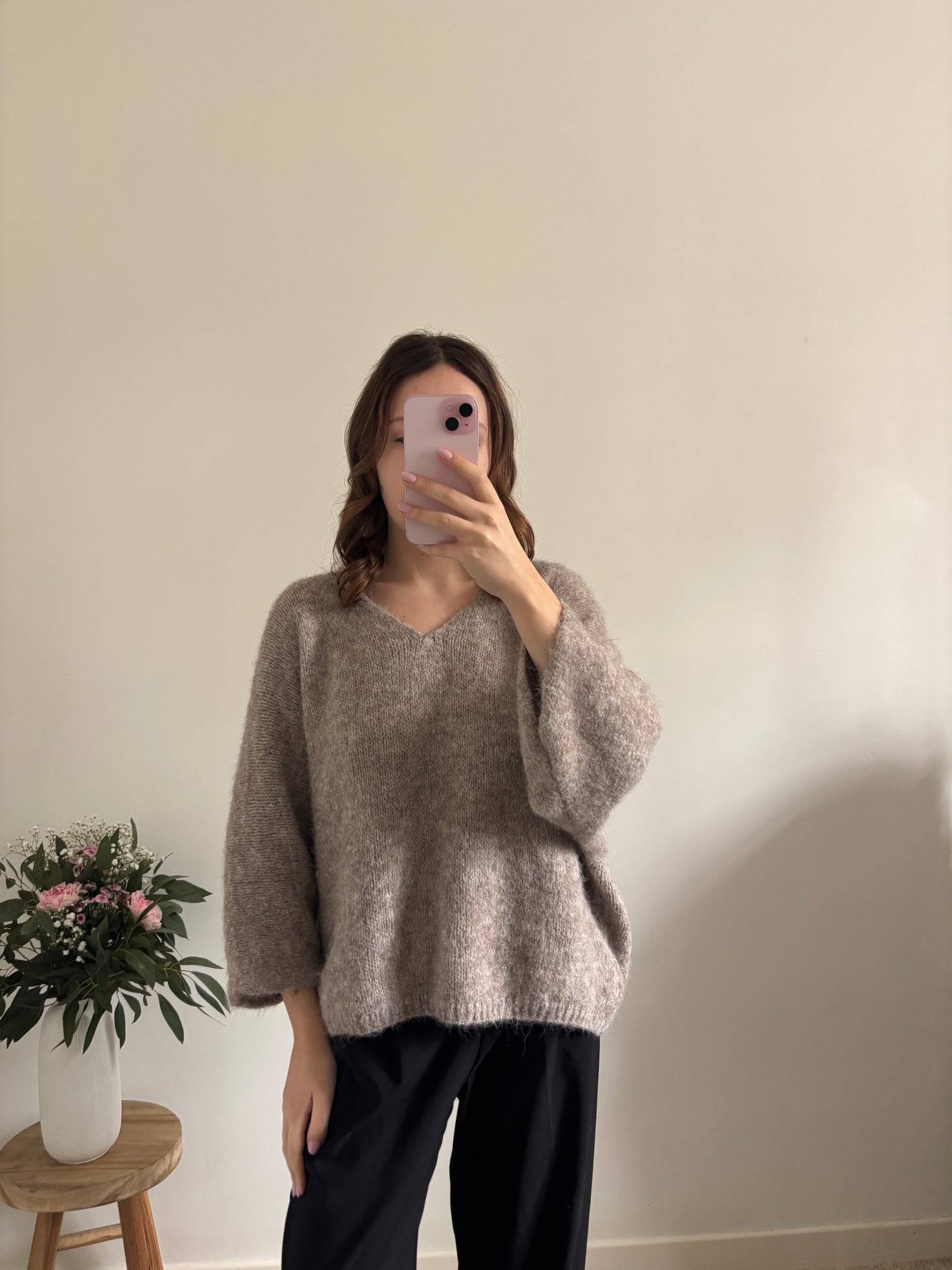 Taupe Emeline trui