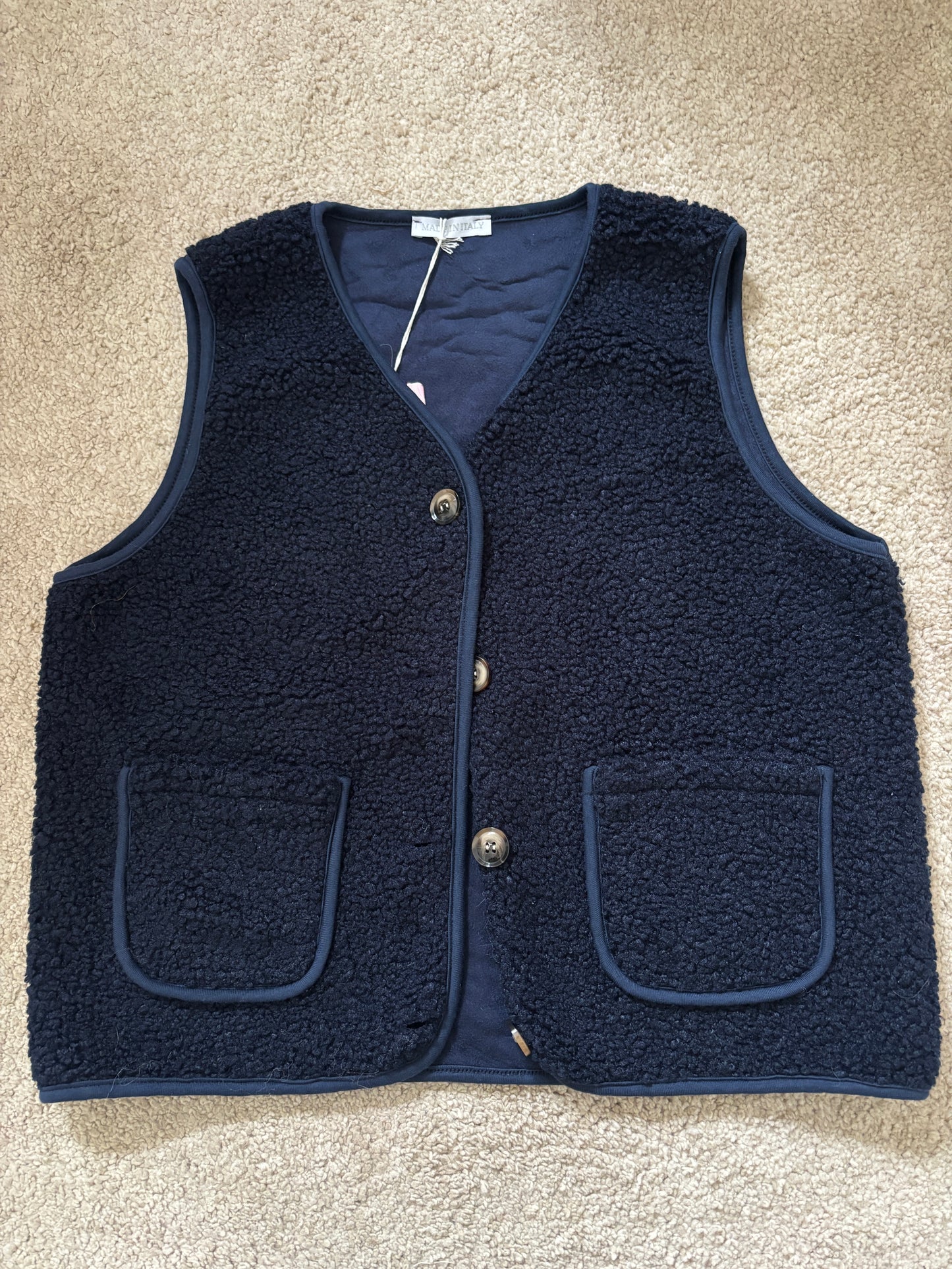 Gilet Teddy bleu marine