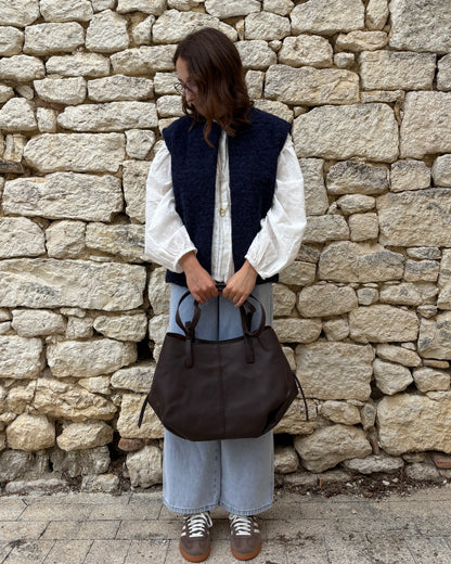 Marineblauwe mouwloze vest