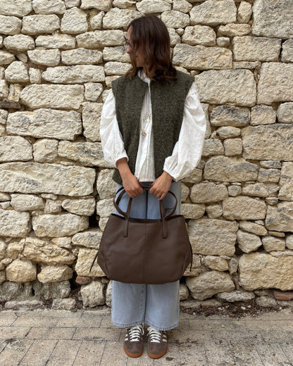 Khaki mouwloos vest
