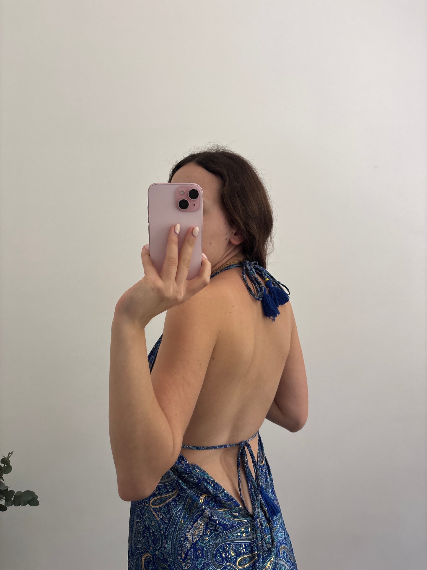 Robe bohème dos nu bleu foncé