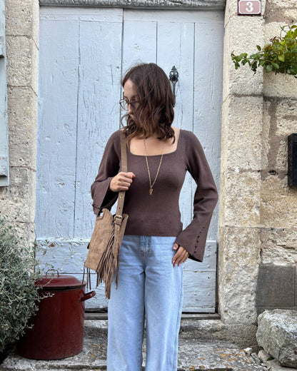 Top Andréa marron