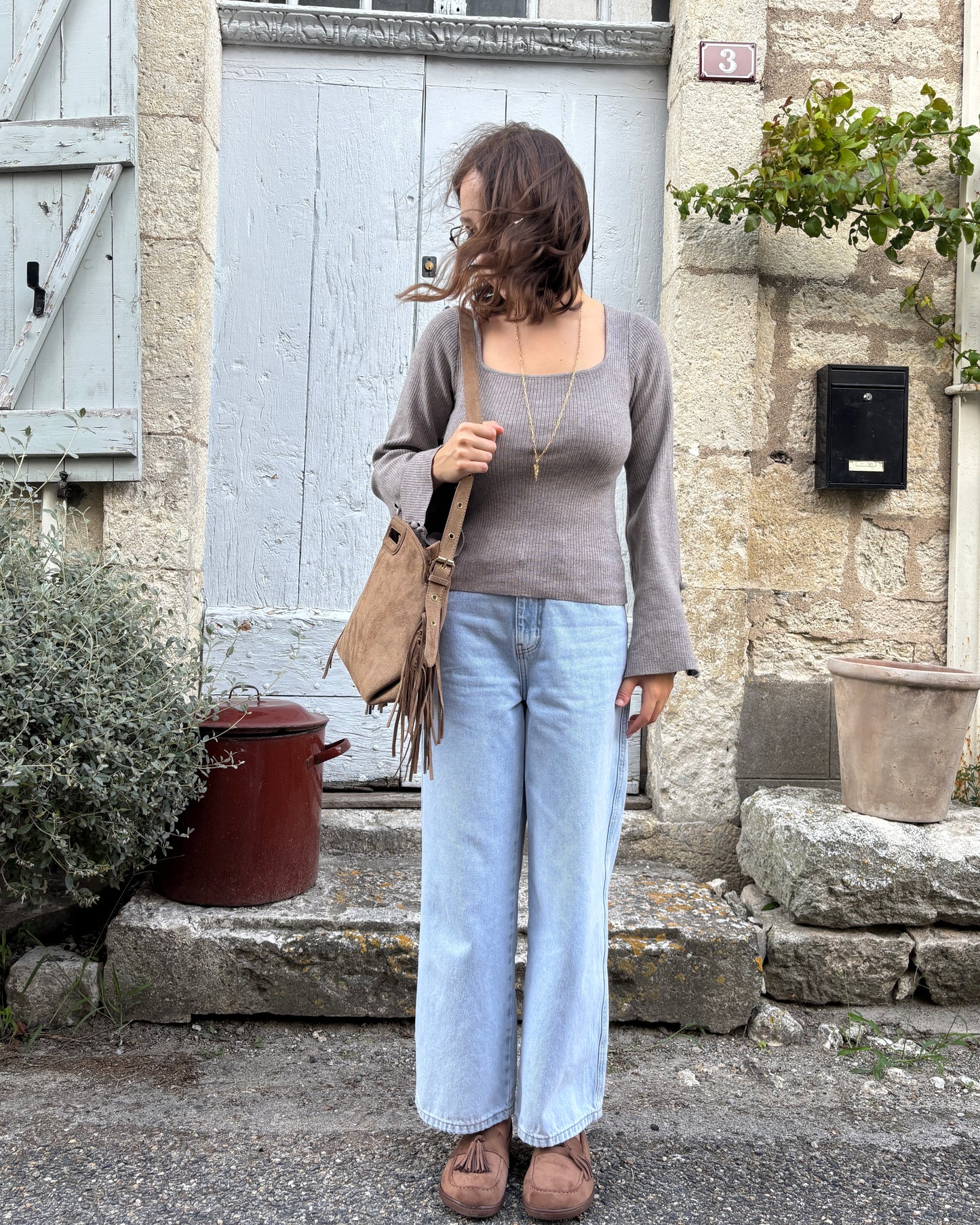 Top Andrea taupe