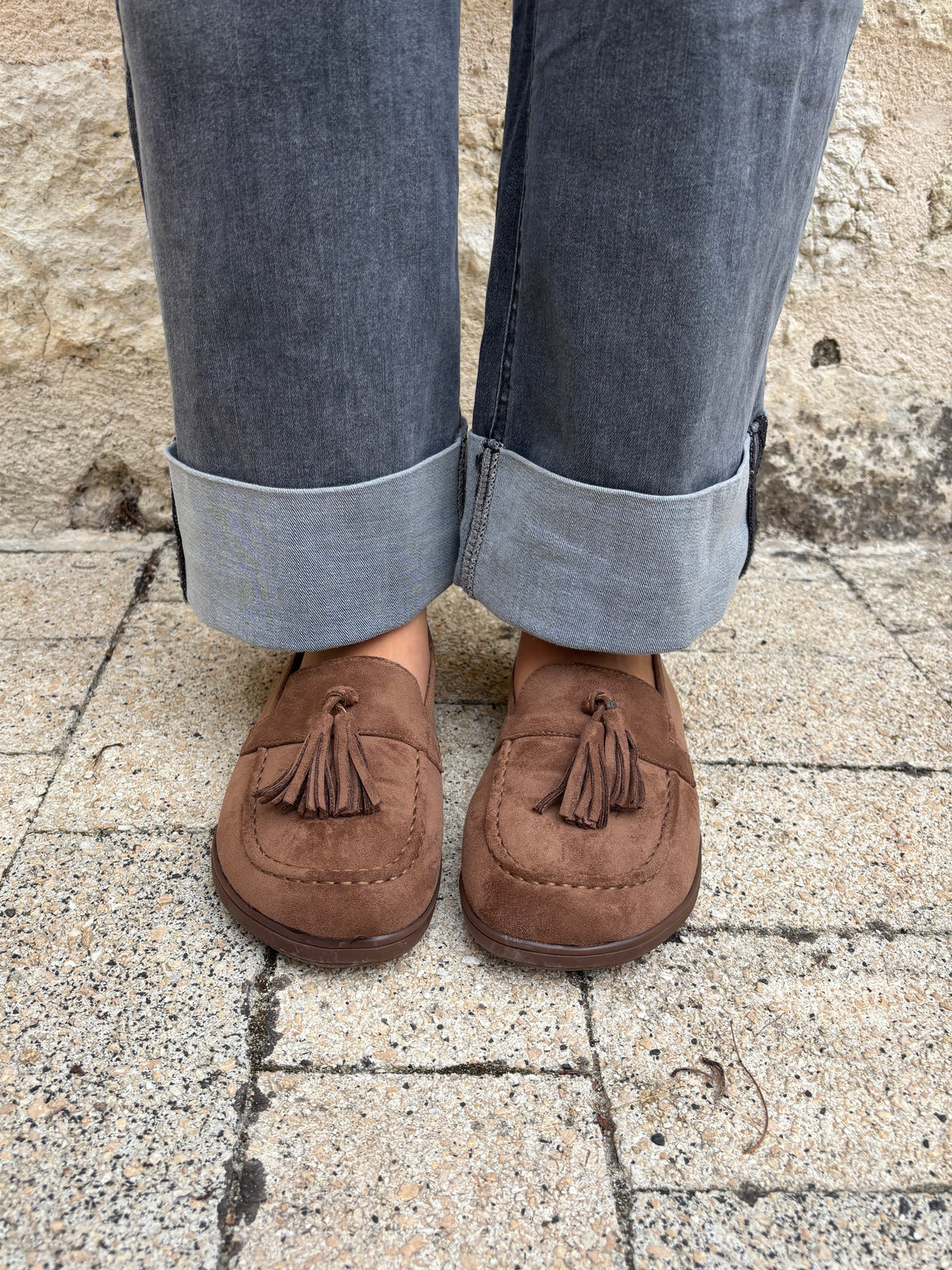 Bruine mocassins