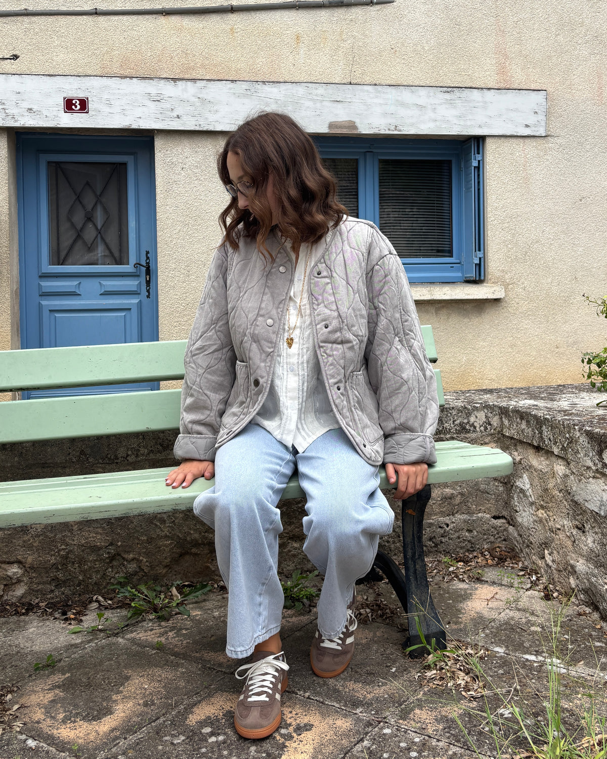 Veste matelassée grise