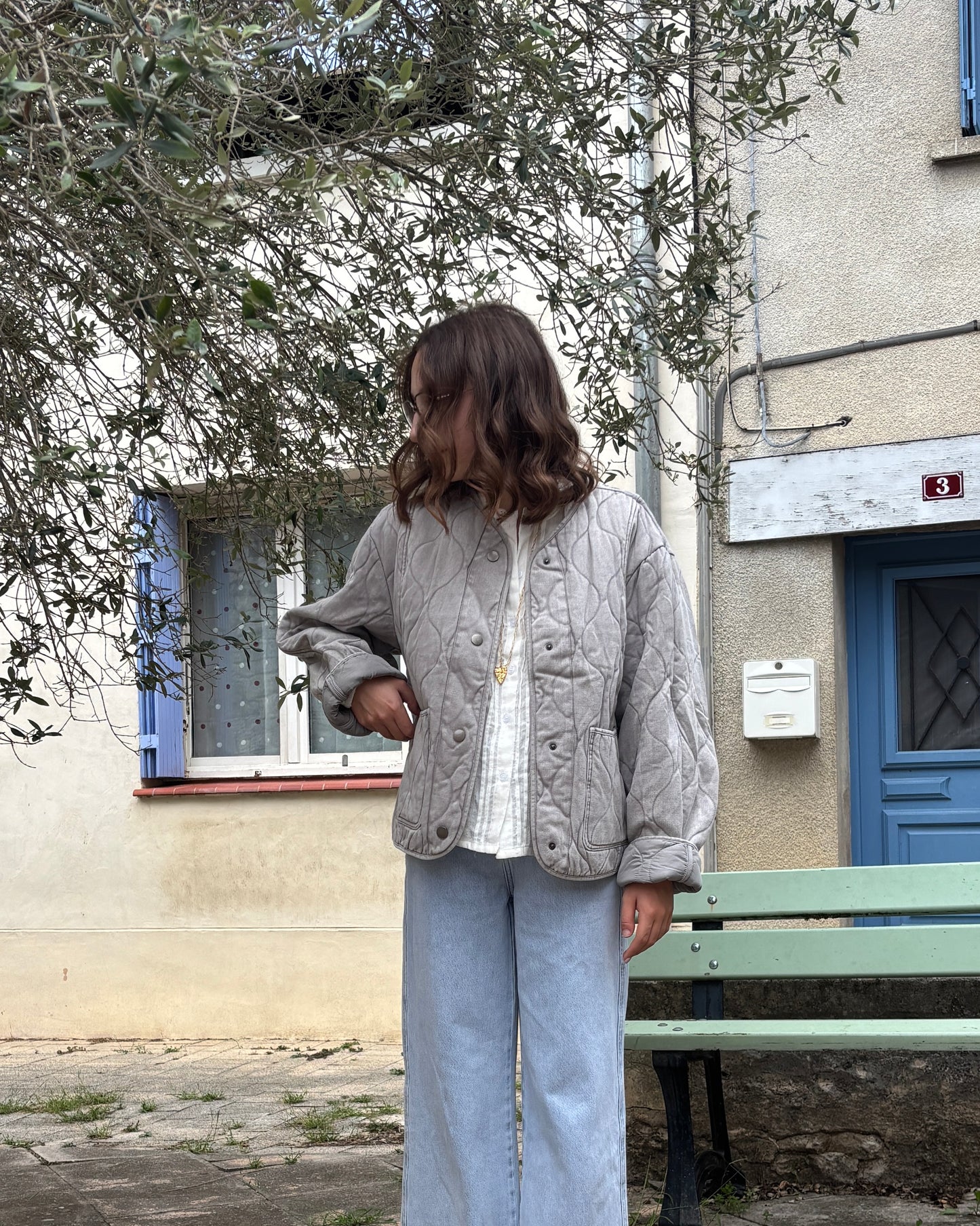 Veste matelassée grise