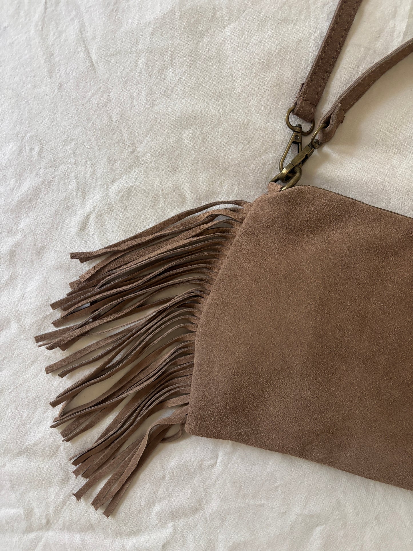 Sac à franges taupe
