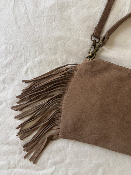 Sac à franges taupe