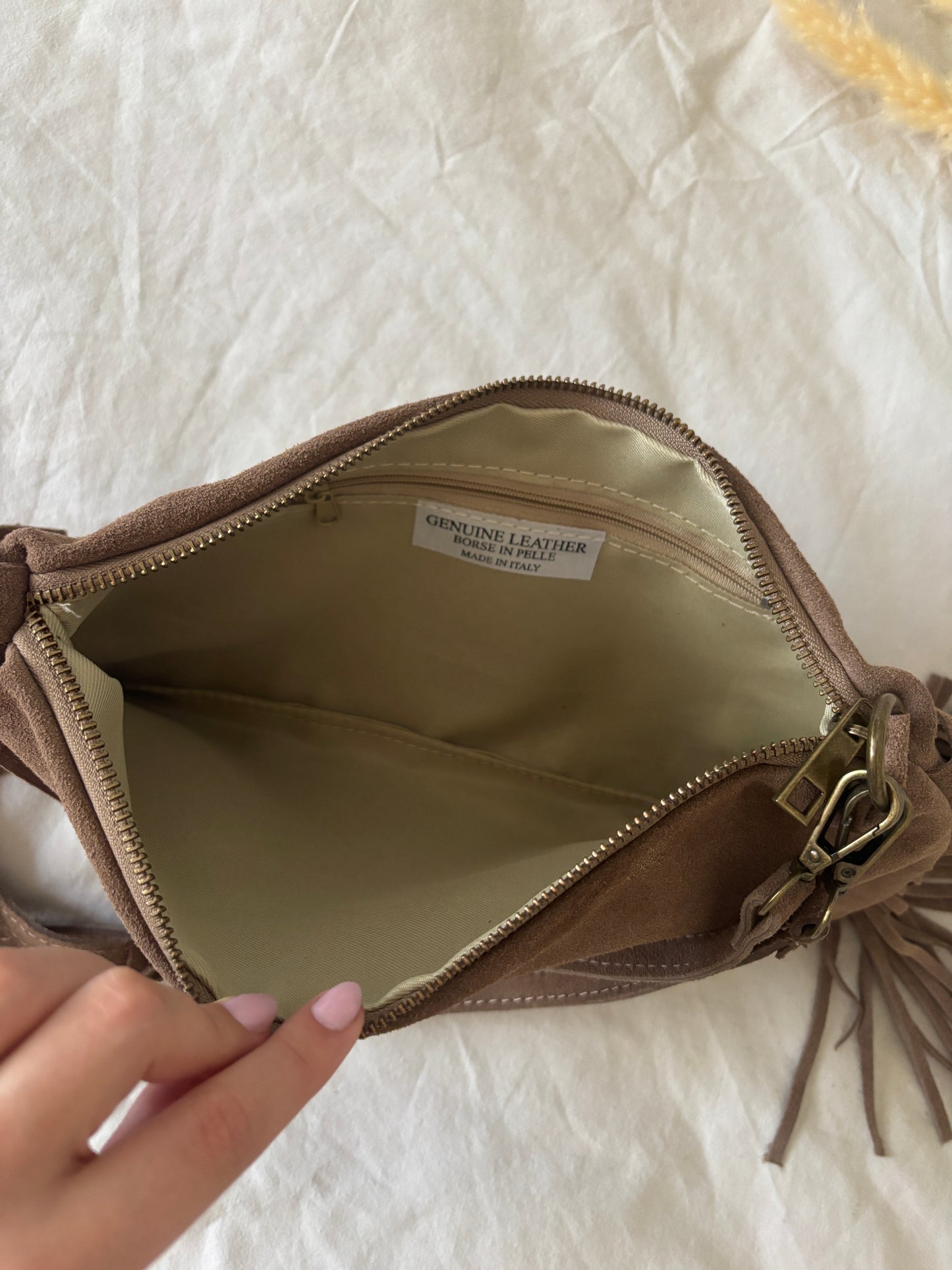 Sac à franges taupe