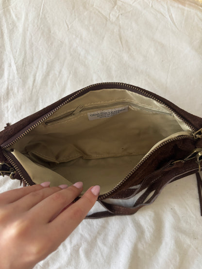 Sac à franges marron