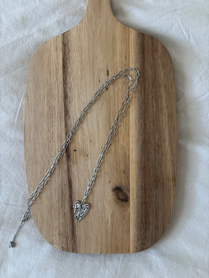 Sautoir cœur argent